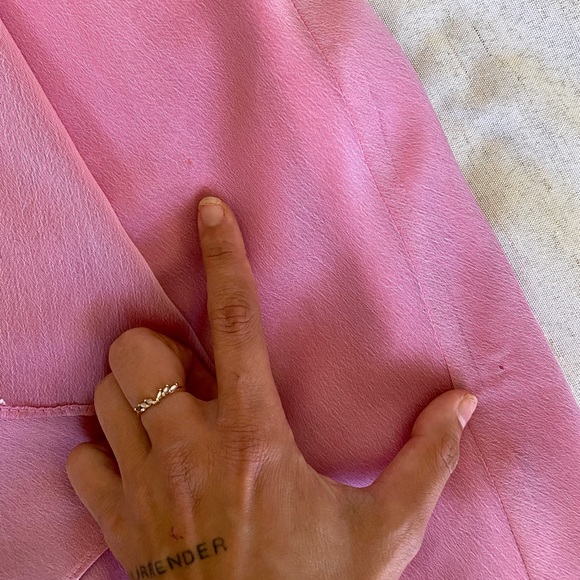 Vintage 90s pink fairy chiffon hi low asymmetrical prom dress gown - Picture 6 of 7